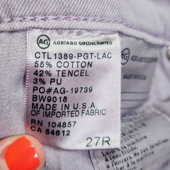 AG Adriano Goldschmied The Legging Ankle Super Skinny Stretch Denim 27R Lilac - Picture 15 of 16